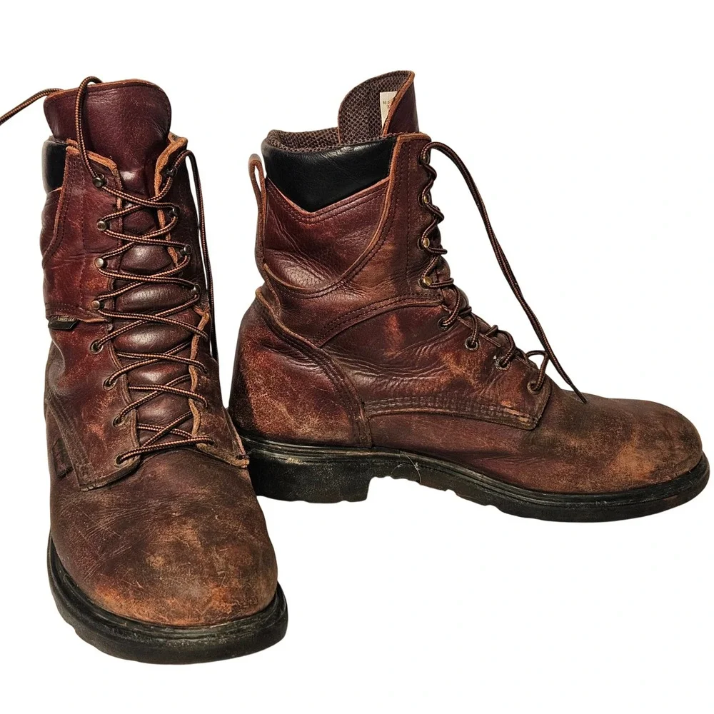 Red Wing 914 Work Boots Mens 13 Brown Leather Gore-Tex Waterproof EH Made in USA